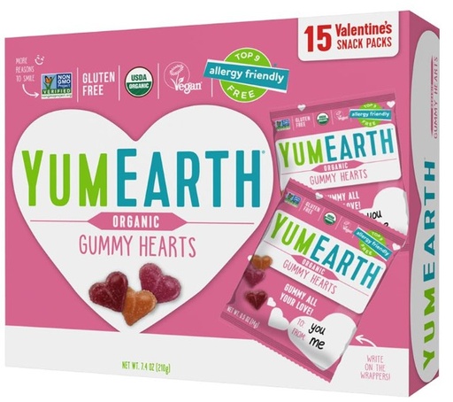 [772174] Organic Assorted Candies (Valentine's Gummy Hearts 15 packs)