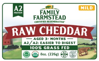 Organic A2 Cheddar Cheese 