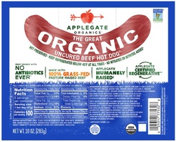 Organic Beef Hot Dogs 