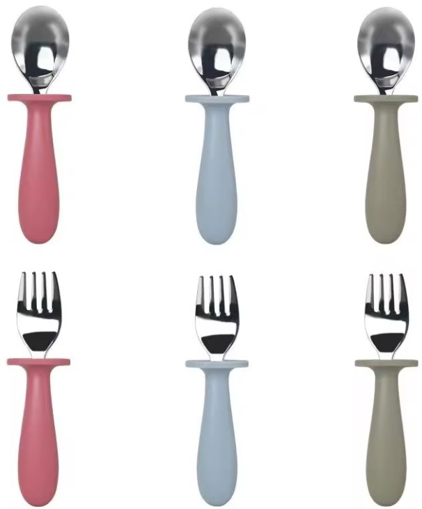 6-pack toddler Spoons and Forks Set, Assorted colors 