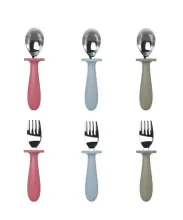 6 pack toddler Spoons and Forks Set , Assorted colors 