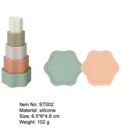 Numbered 5 ct Silicone Stacking Toy 