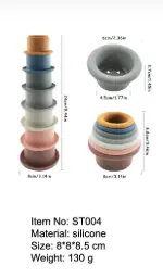 Silicone Stacking Cups, 7 count