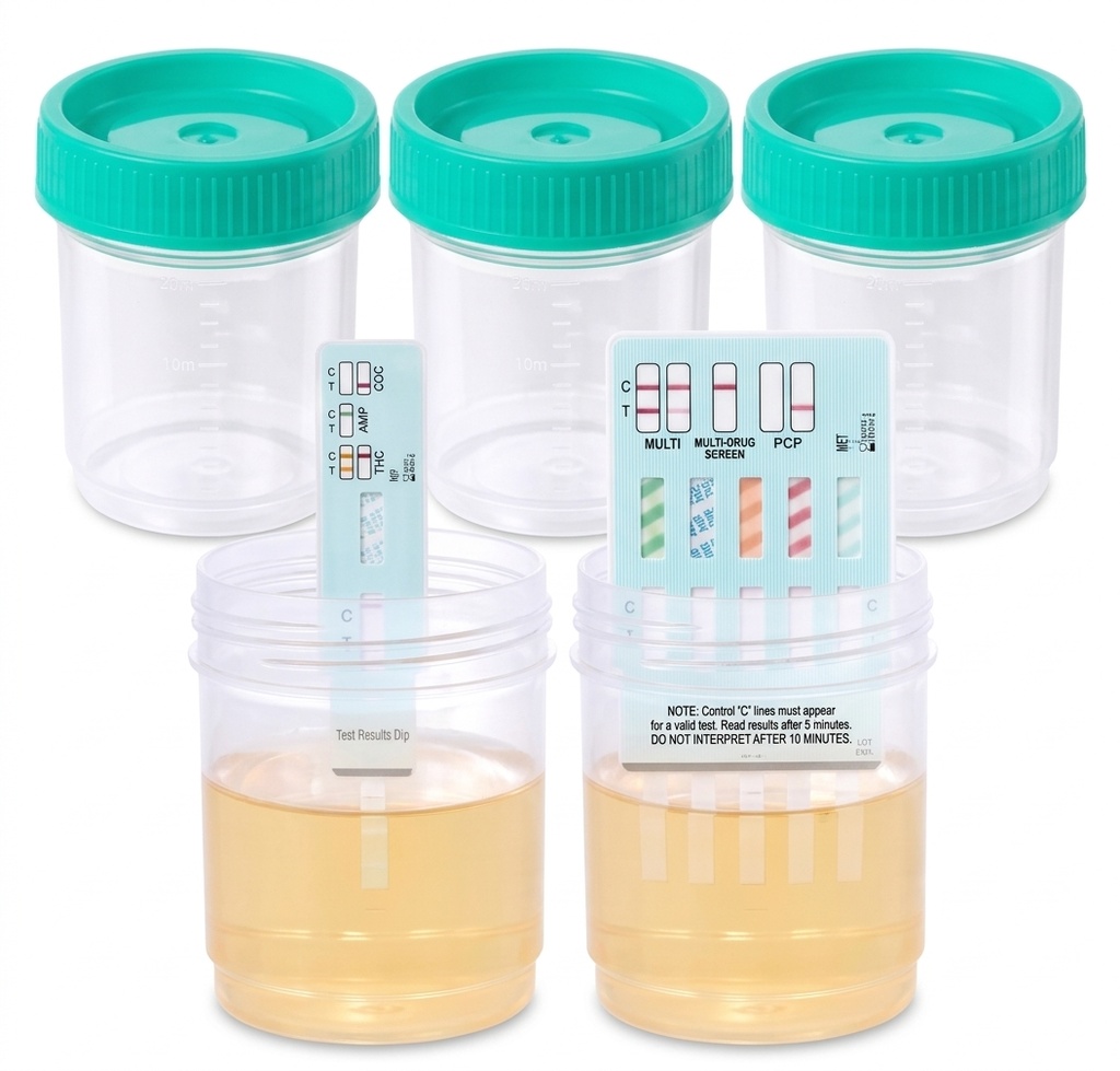 Specimen Test Cups with Screw-on Lids, 3 oz