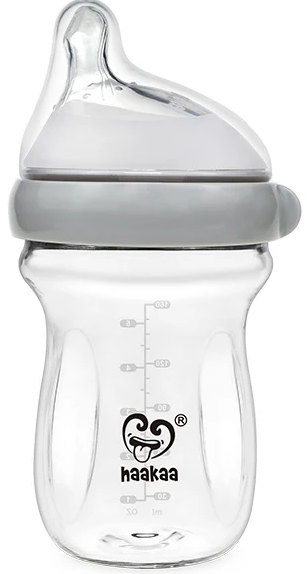 Haakaa Generation 3 Glass Baby Bottle, Grey