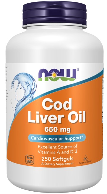 Cod Liver Oil Double Strength, 650mg, 250 Softgels