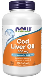 Cod Liver Oil Double Strength, 650mg, 250 Softgels