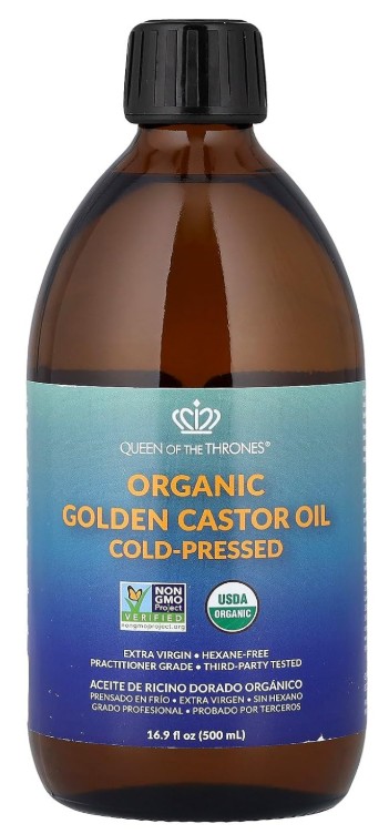 Organic Cold-Pressed Castor Oil 16oz (Glass Bottle)