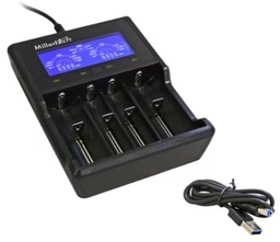 4-Bay 18650 Battery Charger W LCD