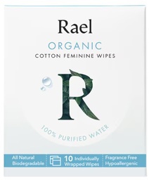 Organic Cotton Feminine Wipes, 10 ct