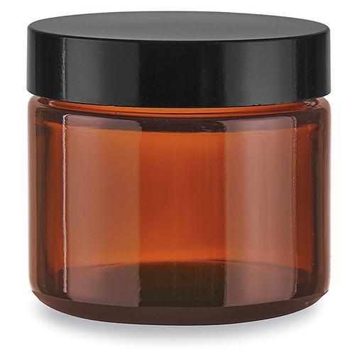 Amber/ Clear Glass Salve Container, 2 oz 