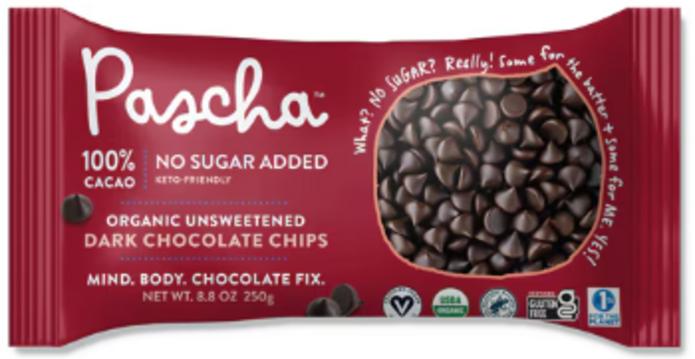 Pascha Unsweetened Dark Chocolate Baking Chips 8.8 oz