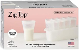 Silicone Breast Milk Storage Bag Set w/ Storage Tray 