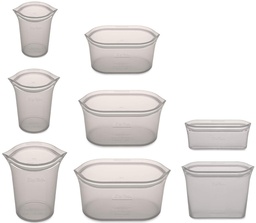 Silicone Containers, Set of 8- Gray 