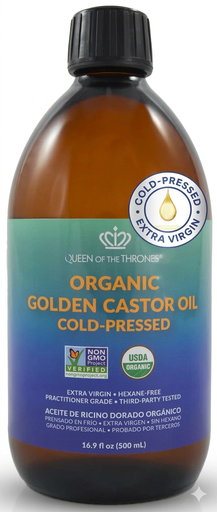 [195752] Organic Cold-Pressed Castor Oil 16oz (Glass Bottle)