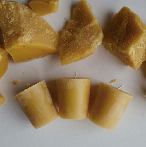 [200377] Votive Beeswax Candle - 3pk