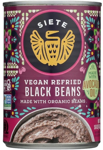 [358906] Siete Refried Black Beans 16 oz