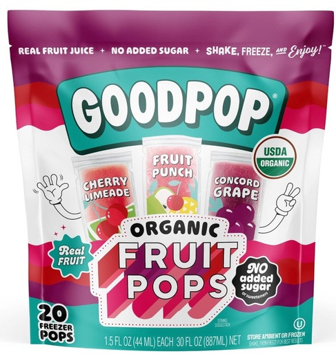 [485963] Organic Freezer Pops 20 ct