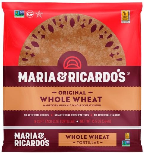 [S00580] Whole Wheat Tortilla, Organic 8 ct