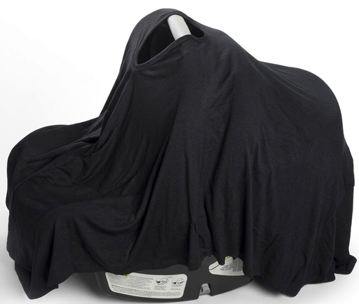 [A01897] Open Nursing Shawl & Carseat Cover, Black